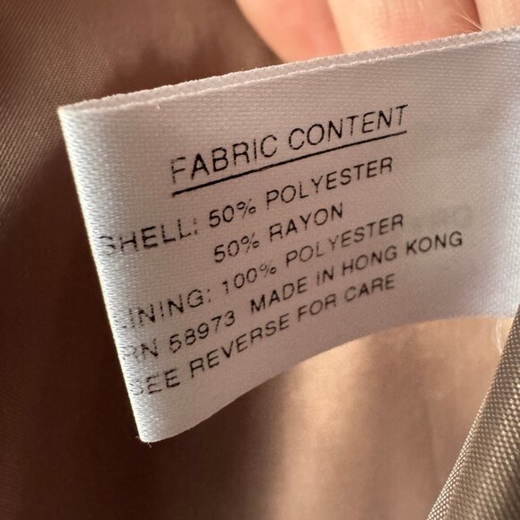 Vintage Petite Sophisticate Taupe Trench Coat P - Picture 4 of 10